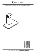 Luxair LA-100-MODA Hood Installation, Maintenence And Usage предпросмотр