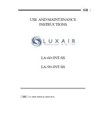 Luxair LA-60-INT-SS Use And Maintenance Instructions preview