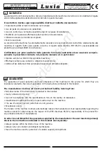 Предварительный просмотр 6 страницы Luxia K1300 CL Operating And Service Manual