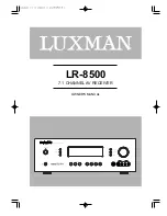 Luxman 7.1 Channel Reciever LR-8500 Owner'S Manual предпросмотр