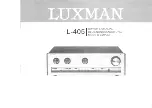 Luxman L-405 Owner'S Manual preview