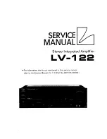 Preview for 1 page of Luxman LV-122 Service Manual