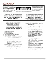 Preview for 3 page of Luxman M-800A Owner'S Manual