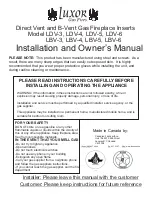 Luxor LBV-3 Installation And Owner'S Manual preview