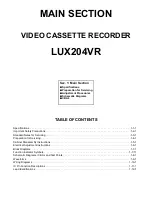 Preview for 2 page of Luxor LUX204VR Service Manual