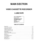 Предварительный просмотр 2 страницы Luxor LUX214VR Service Manual