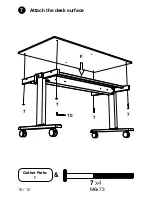 Preview for 10 page of Luxor Stand Up Crank Flat Top Desk Assembly Manual