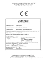 Preview for 8 page of LUXTEC UltraLife Operation And Service Manual