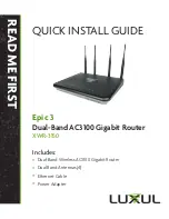 Preview for 1 page of Luxul Epic 3 XWR-3150 Quick Install Manual