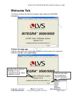 Preview for 16 page of LVS integra 9500 Operation Manual