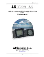 Preview for 1 page of LX Navigation lx 7000 Pilot'S Manual