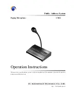 Preview for 1 page of LY International Electronics CM12 Operation Instructions Manual