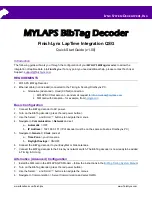 lynx System Developers MYLAPS Quick Start Manual preview