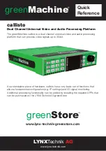 Preview for 1 page of Lynx greenMachine callisto Quick Reference