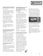 Preview for 21 page of Lynx L27 F-2 Use & Installation Manual