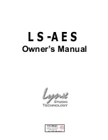 Предварительный просмотр 1 страницы Lynx LS-AES Owner'S Manual