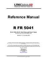 Предварительный просмотр 1 страницы Lynx R FR 5041 Reference Manual