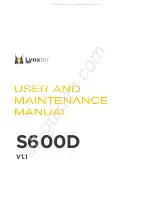 Lynxter S600D User And Maintenance Manual предпросмотр