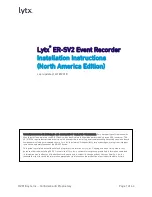 Preview for 1 page of Lytx ER-SV2 Installation Instructions Manual