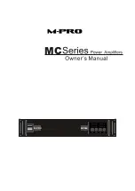 Preview for 1 page of M-PRO MC Series Owner'S Manual