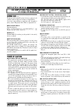 Preview for 1 page of M-system 47LV Instruction Manual