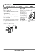 Preview for 1 page of M-system KVS Instruction Manual