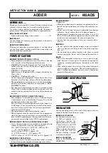 Предварительный просмотр 1 страницы M-system M2ADS Instruction Manual