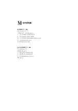 Предварительный просмотр 2 страницы M-system MCM-400 Operating Instructions Manual