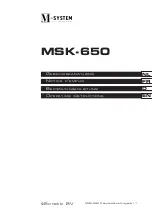 Предварительный просмотр 1 страницы M-system MSK-650 Operating Instructions Manual