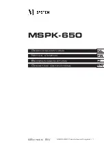 Предварительный просмотр 1 страницы M-system MSPK-650 Operating Instructions Manual