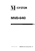 Предварительный просмотр 1 страницы M-system MVD-640 Operating Instructions Manual
