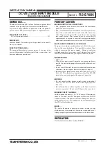 Предварительный просмотр 1 страницы M-system R3-SV8N Instruction Manual