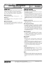 Preview for 1 page of M-system R30US4 Instruction Manual