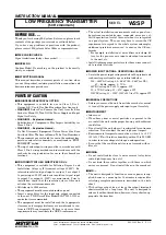 Preview for 1 page of M-system W2SP Instruction Manual