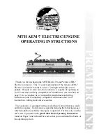 M.T.H. AEM-7 Operating Instructions Manual preview