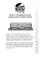 Preview for 1 page of M.T.H. F-3 POWERED B-UNIT Operating Instructions Manual