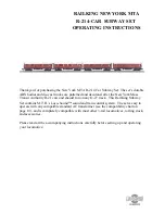 M.T.H. New York MTA R-21 Operating Instructions Manual preview