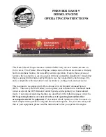 M.T.H. PREMIER DASH-9 Operating Instructions Manual preview