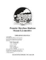 M.T.H. Premier Dreyfuss HudsonSteam Locomotive Operator'S Manual preview