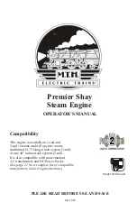 M.T.H. premier shay Operator'S Manual preview