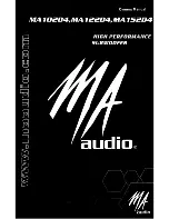 Preview for 1 page of Ma Audio MA 102D4 Owner'S Manual