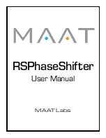 Maat RSPhaseShifter User Manual предпросмотр