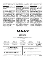 Предварительный просмотр 8 страницы MAAX 100561 Installation Instructions Manual