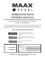 MAAX Maax Pearl Hot Tub Owner'S Manual preview