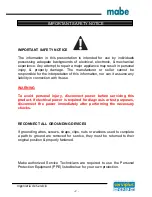 Preview for 2 page of mabe Kraken Service Manual