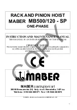 Maber MB500/120-SP Instruction And Maintenance Manual предпросмотр