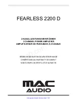 Предварительный просмотр 2 страницы MAC Audio FEARLESS 2200 D Owner'S Manual/Warranty Document