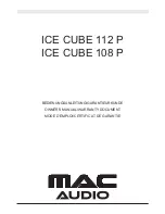 MAC Audio ICE CUBE 108 P Owner'S Manual preview