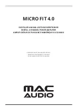 MAC Audio MICRO FIT 4.0 Owner'S Manual/Warranty Document предпросмотр