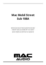 MAC Audio Mobil Street Sub 108A Owner'S Manual/Warranty Document preview